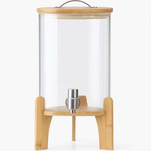 ViO, 7.5 L, Glass Beverage Dispenser on Wooden Stand