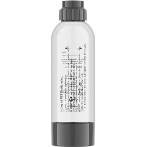 ViO SodaBoom, Reusable Bottle for Carbonating Water in Siphon SD-7006 Grey, Plastic