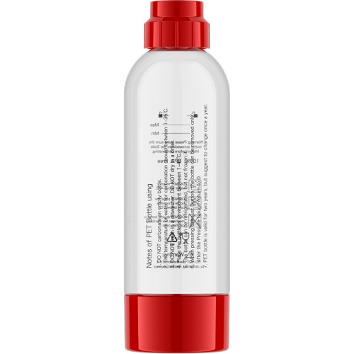 ViO SodaBoom, Reusable Bottle for Carbonating Water in Siphon SD-7006 Red, Plastic