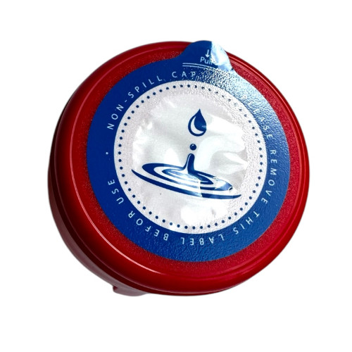 ViO 3C-F, welded 3-component cap for 18.9 L bottles with isolon gasket, red