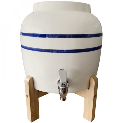 ViO CD-01, Ceramic Water Dispenser, with Stand and Tap Included, Blue Stripe